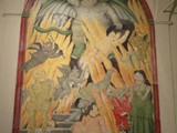 ein berraschendes Fresko von Botero in der Kirche